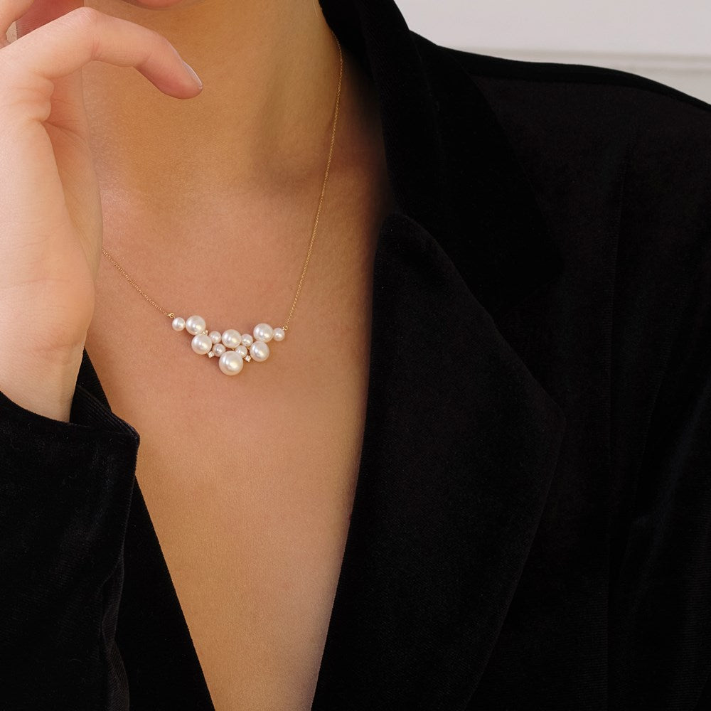 14kt. guldkæde m. 0,08ct TW/SI og fvkp.