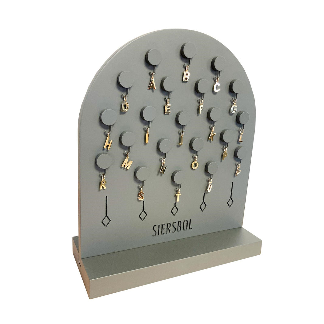 Siersbøl bogstav display 14kt med 22stk stor