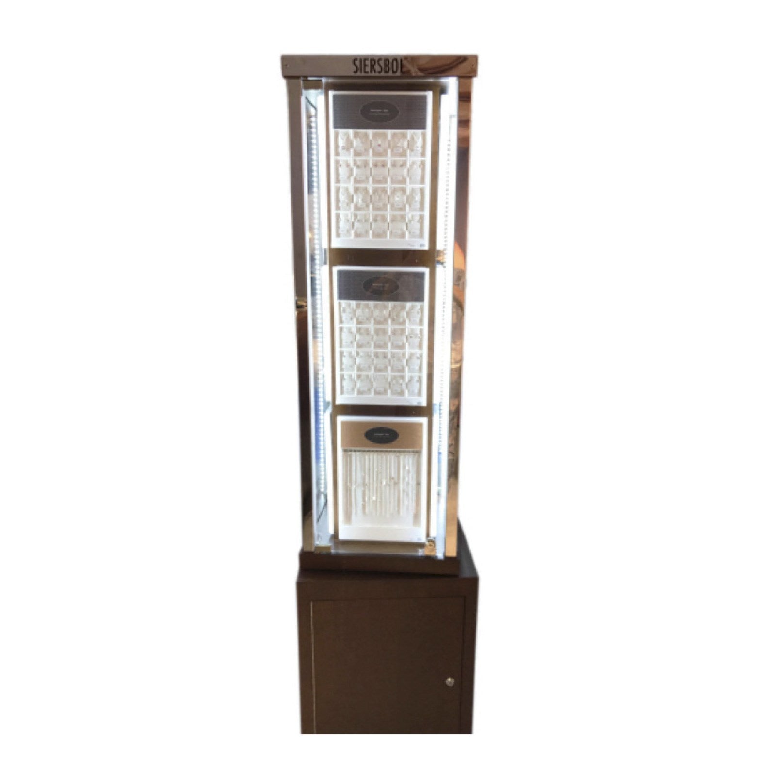 Siersbøl glasmontre BROWN - Mål  45*45*190/220cm