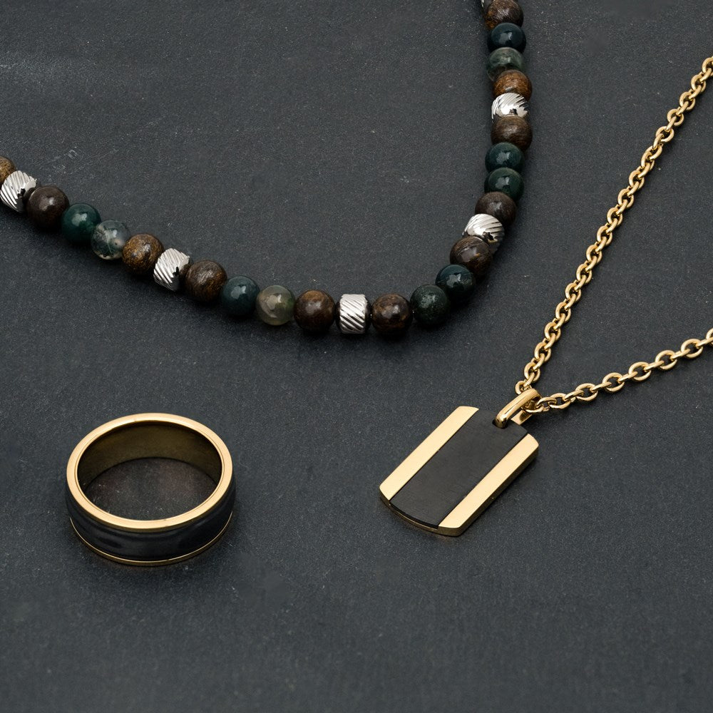 SON steel ring with carbon eye