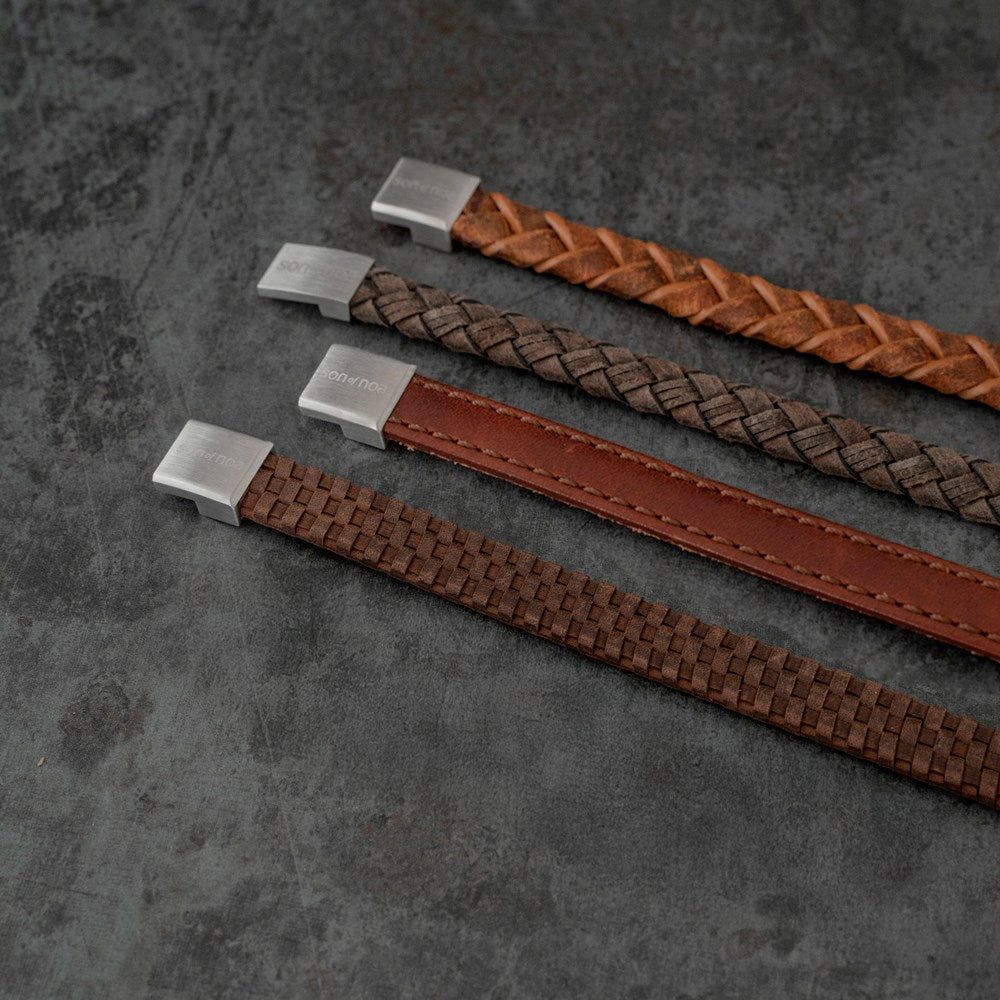 SON Armband dunkelbraunes Kalbsleder 10mm - 23