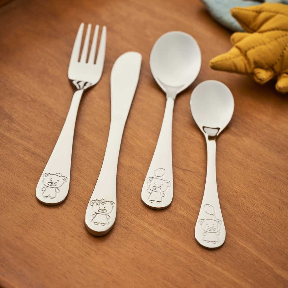 Rustfrit stål bestik m. bamser