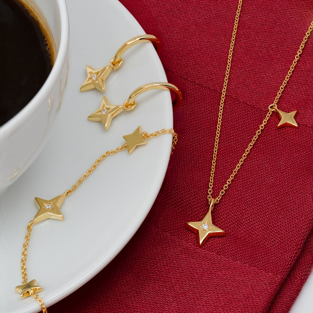 Forgyldt sølv halskæde STARA52